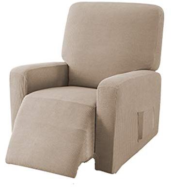 EBETA E Jacquard Sesselbezug, Sesselschoner, Stretchhusse für Relaxsessel Komplett, Elastisch Bezug für Fernsehsessel Liege Sessel (Sand)