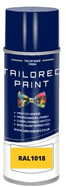 RAL 1018 Yellow Gloss Aerosol Paint Can 2K Direct Gloss Paint For Wood, Metal, Plastic, PVC, UPVC, Fascia Boards - Indoor & Outdoor