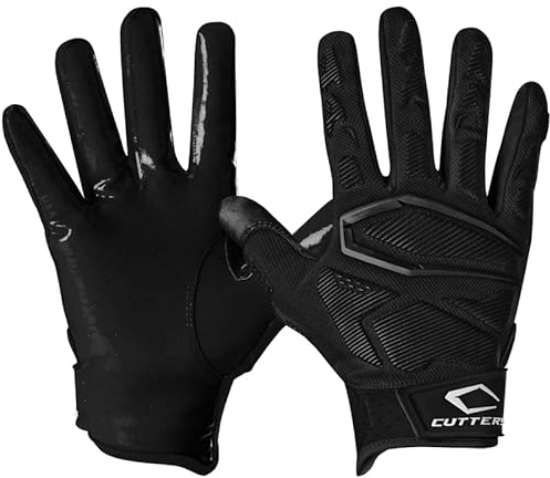 Cutters American Football Gamer 5.0 Handschuhe, Schwarz, Schwarz , M