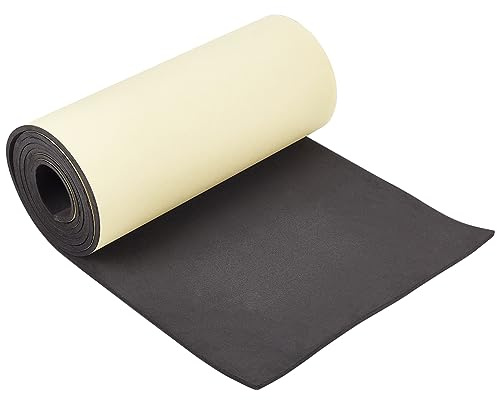 BENECREAT Rotolo di Suma Eva Autoadesiva Nera da 2 x 30.5 cm, Fogli di Suma Adesiva per Tappezzeria Spessa 5 mm per Lavori di Scrapbooking, Modello Cosplay, Mobili Cuscino, Riempimento Spazi
