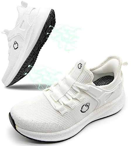 earthinglife markskor med andningsbar nätöverdel. Unisex ledande jordskor, Vitt, 41.5 EU