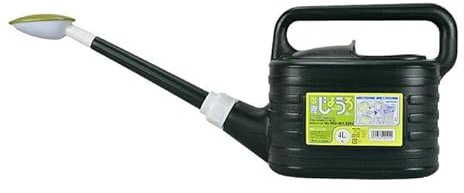 Geosism & Nature Annaffiatoio Verde Scuro in plastica Giapponese con Rosa in Metallo per Piante e Bonsai, 4 lt