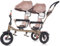 Chipolino Zwillingsdreirad 2Play Zwei Kinder bis 50 kg Gummireifen Lenkstange, Farbe:beige/braun