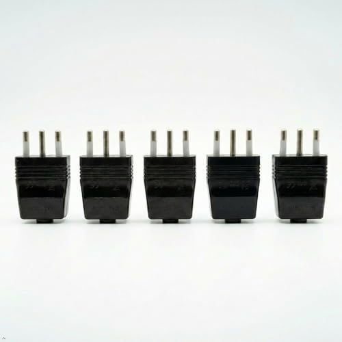 gloca 5x Spina Volante 16A 2P+T Nera Maschio Standard Italiano 250V