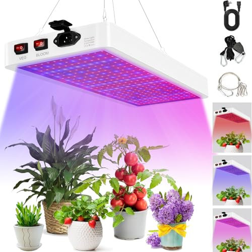 OGVDOE LED Grow Lampe, BW1000 Pflanzenlampe LED Vollspektrum mit UV IR 216 LEDs Grow light Led grow lampe vollspektrum für Gewächshaus und Zimmerpflanzen, Gemüse, Blume