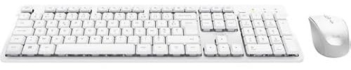 Trust ODY II Pack Clavier et Souris sans Fil AZERTY Français Silencieux, Touches Plates Flottantes, Récepteur USB Unique, Résistant aux Éclaboussures, Set pour PC Portable Windows Mac, Blanc