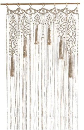 MIATTCLD Makramee Wandteppich, Boho Wandbehang Vorhänge Gewebt Tapisserie, Fenstervorhänge Türvorhang für Hochzeit Wohnzimmer Schlafzimmer Dekoration (85 * 200cm)