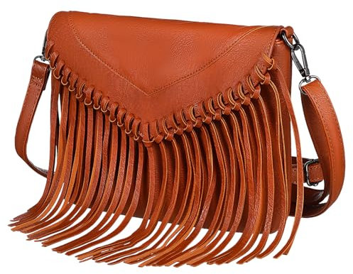 WRITWAA Fransen-umhängetasche Für Damen Handtasche Mit Quaste Umhängetasche Aus Geräumige Damen-tasche Für Alltag Und Reisen