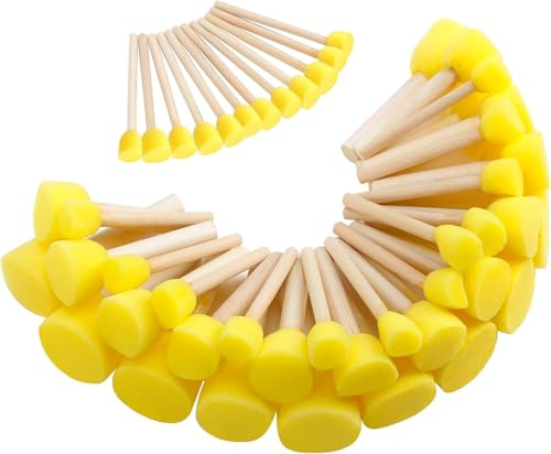 24Pieces Paint sponges for Kids Assorted Size Round Sponge Brushes for Painting Foam Brushes for Painting Paint Tools for Kids