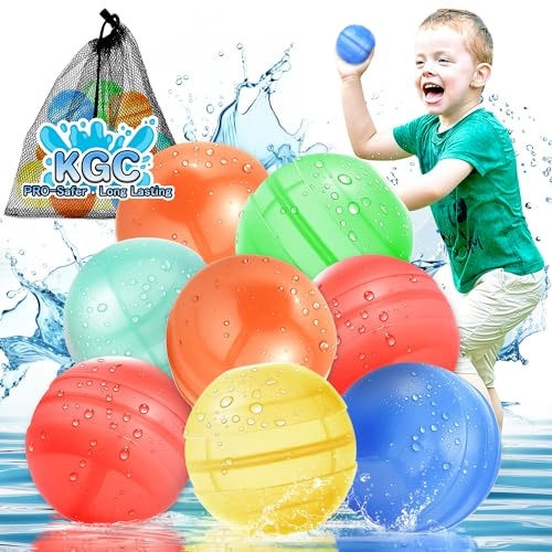 8PCS Globos Agua Reutilizables, Bolsas de Agua Reutilizables, Reusable Water Balloons, Silicona Globo de Agua, Globo Agua Reutilizable, Juguetes de Verano al Aire Libre Acuáticas