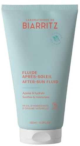 Laboratoires de Biarritz - After Sun Fluid - Certificado orgánico - Hidrata, calma y protege - Cara y cuerpo - Para niños y adultos - 150ml - en Francia