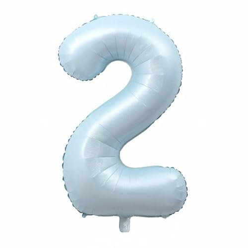 Alaoo Palloncino Numero, Palloncino Numero 2 Blu, 40 Pollici Palloncini con numeri di compleanno, Gonfiabili Elio o Aria, Decorazione per compleanno, festa, anniversario