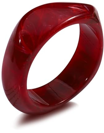 CCAKXCJJ Acrylic Chunky Bangle Bracelets for Women,Colorful Irregular Resin Bangle Wide Geometric Bracelet Halloween A WineRed