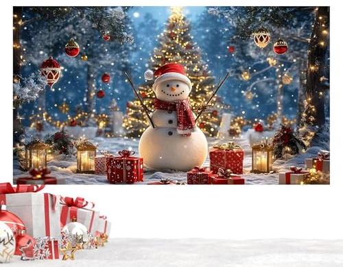 Striscione per porta del garage per Natale, 4 m x 1,8 m, decorazione | Tela per Natale, per esterni ed interni, feste, portico, cortile da parete, casa, patio