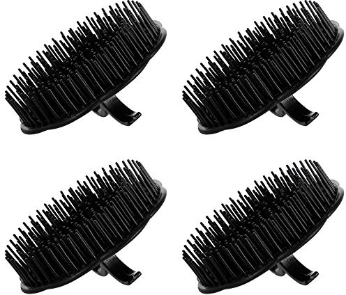 FRCOLOR Shampoo Bürste Kopfhaut Massagebürste Massagekamm 4 Stück (Schwarz)