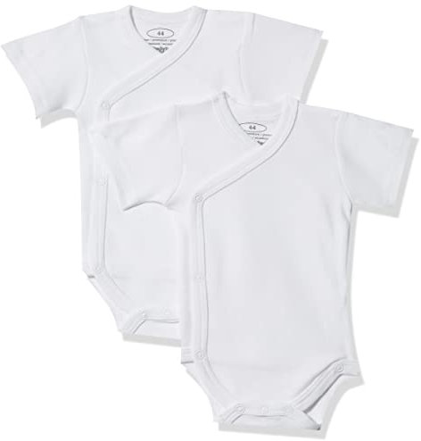 Schnizler Unisex Baby Wickel-Body 1/4-Arm 2er Pack 809501, 1 - Weiß, 56
