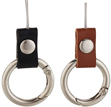 GORGECRAFT 2PCS Llavero con Correa Cordón Corto Teléfono Celular Negro Y Anillo de Dedo Teléfono E Encantos Soportes de Agarre Correa Loop Soporte para Dispositivos Electrónicos Pequeños Unidad Flash