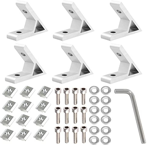 Aluprofil Verbinder 20x20 45 Grad Winkelverbinder Befestigungsmaterial Innenwinkel Aluminium Profil Winkel Verbinder für Strebenprofil, 3D-Drucker, CNC-Router, DIY-Projekte (6 Stk) (2020 45 Grad)