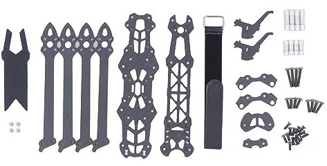 Alomejor kolram-kit, 295 mm racing drönarram, kolfiber H-struktur, quadrocopter -FPV-drönarram med 5 mm arm (röd)