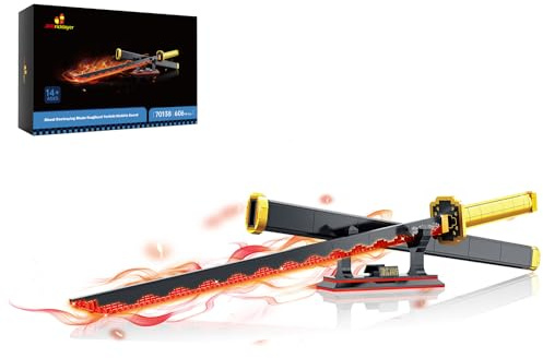 JMBricklayer Anime Katana Mattoncini da Costruzione, 70138 Set Spada, Giocattolo Cosplay Ninja Mattoncini ad Incastro, Modello Regalo per Adulti e Ragazzi da 8+ con Fodero e Supporto
