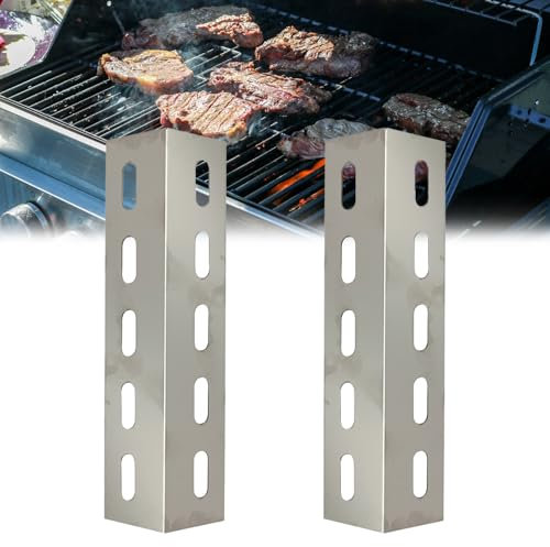 2 cubiertas de quemador de acero inoxidable, para barbacoas de gas Campingaz 3 y 4 Classic Woody & Master Serie Distribuidor de llamas de acero, chapa de gas, accesorios 39 x 12 x 3 cm