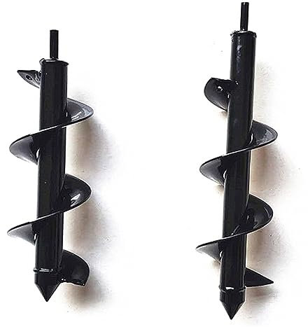 Homoyoyo Punta Da Trapano Spirale Per Piante 8x25 Cm in Metallo Nero, Trapano Per Giardinaggio Per Piantare Bulbi e Piantine, Attrezzo Rapido Per Aiuole e Orto
