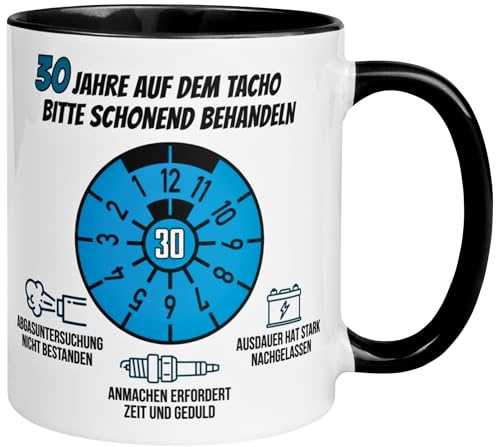 30 Geburtstag Mann Geschenk | 30 Jahre auf dem Tacho – Schonend behandeln | Geschenk Männer 30. Geburtstag | Geburtstagsgeschenk 30ter Geburtstag | Lustige Geburtstagstasse mit Spruch zum 30ten