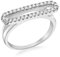 Tuscany Silver Damen Ring Rhodiniert Sterling Silber Weiß Zirkonia Oval Kontur - Größe P