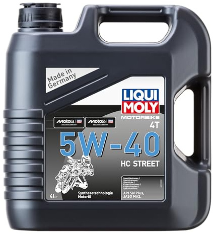 LIQUI MOLY Motorbike 4T 5W-40 HC Street | 4 L | Tecnología de síntesis de motocicletas Aceite del motor | 20751