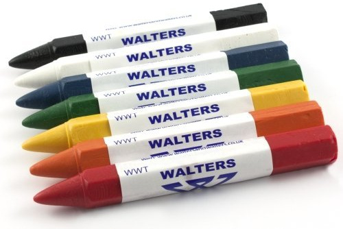 Walters WWT Timber and Metal Industrial & Trade Wax Crayons, White, Pack 3