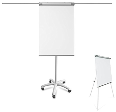 Lavagna Fogli Mobili - Lavagna Magnetica con Cavalletto a Rotelle Bloccabili, Lavagna Portablocco, Doppia Funzione ed Altezza Regolabile fino a 225 cm - Pirania