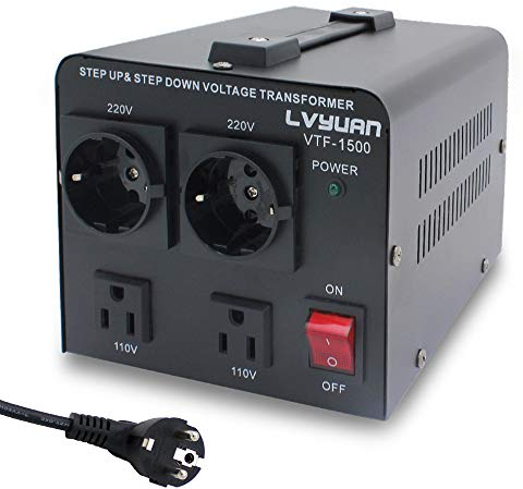 Yinleader 1500VA 110 Volt USA Spannungswandler Ringkern-Transformator 1500 Watt - In: 110V oder 220V / Out: 110V und 220V