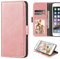Suede Texture PU Leather Wallet Phone Case Compatible with Alcatel Pixi 4 5.0 4G 5045A 5045G, Magnetic Flip Cover with Card Slots and Full Protection (Pink)