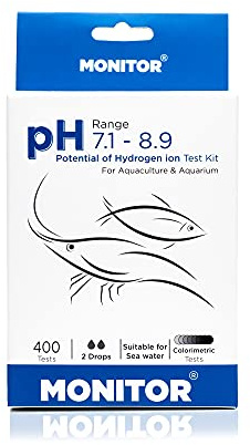 Monitor pH 7.1-8.9 Test KIT (400 Tests) - Monitor Aquarium and aquaculture Water Quality