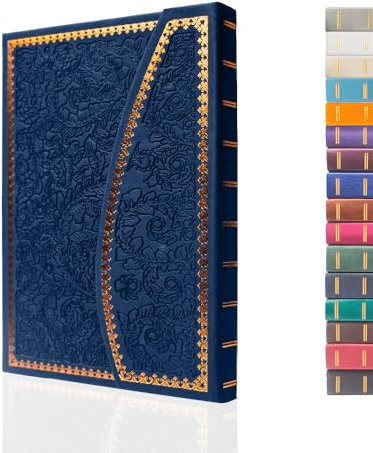 VICTORIA'S JOURNALS Magnet-Tagebuch, geschnitztes Vintage-Notizbuch aus Kunstleder, Hardcover, pers?nliches Tagebuch, linierte Seiten, Lesezeichen, 20,3 x 14,4 cm