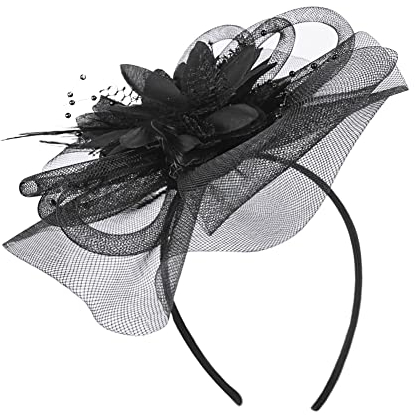 Damenhut Vintage Fascinator Hut Blume Bankett Hut Feder Haarschmuck Damen Haar Clip Hochzeit Kopfschmuck Elegant Partyhut Fasching Hochzeitszubehör Mesh Headwear Cocktail Party Haarreif Karneval