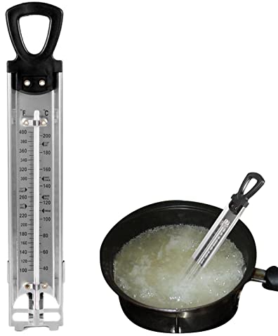 Fowybe azúcar y Dulces | freír Acero Inoxidable para Alimentos, con Gancho y Clip para ollas, termómetros Cocina y temporizadores para cocinar y Hornear