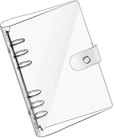 Classeur à anneaux A6 transparent en PVC souple à 6 trous classeur à anneaux rechargeable en papier étanche à feuilles mobiles dossier pour agenda planificateur personnel couverture