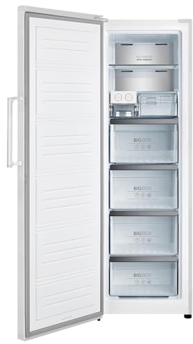 INFINITON Congelador Vertical CV-1HE84, E, 274 Litros, No Frost, 185 cm de Altura, Blanco