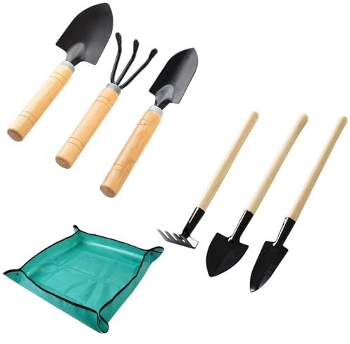 Wekuw 6 Stücke Gartenwerkzeug Set Mini-Gartengeräte Gartengeräte Gartenschaufel Klein Gartengeräte Set Pflanze Gartengeräte Schaufel Ggartenset, für die Pflanzenpflege Wie Sukkulenten