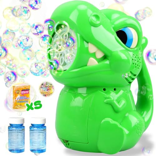 Britik Spielzeug 3-8 Jahre Kinder: Seifenblasenmaschine Spielzeug für Kinder Geburtstag Geschenk für 3 4 5 6 7 8 9 10 Jahre Mädchen Junge Dinosaurier Bubble Machine Outdoor Party Garten Hochzeit