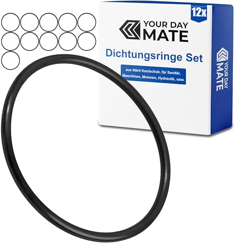 Set di anelli di tenuta, 12 pz, DE Ø 50 mm, DI Ø 40 mm, spessore 5 mm, in Nero, in gomma nitrilica, anelli in gomma per la riparazione di impianti idraulici, macchine, motori, guarnizione piatta