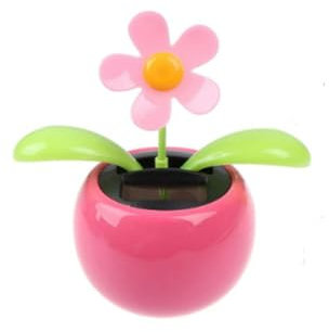Pink Solar Dancing Sun Flower Automotive Ornament Solar Powered Dancing Sun Flower in Colorful Pots Swinging Animated Bobblehead Dancer Window Sun Catcher Car Dashboard Decor Portable Suncatchers
