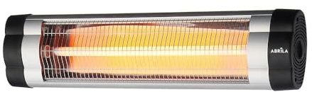 Calefactor Exterior Cuarzo Austral 1500w Negro/cromo Infrarrojo Pie/pared Termost.reg.20x61x8,5cm