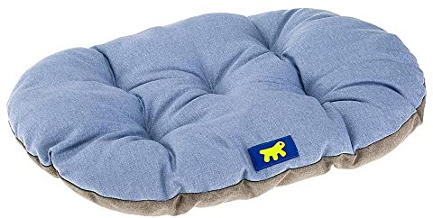 Ferplast Cama para Perros y Gatos, Cojín para Perros pequeños, Cojin para Gatos, Alfombra para casetas y Coches - Lavable - en Algodón con Suave Acolchado, 55 x 36 cm. Cielo Azul