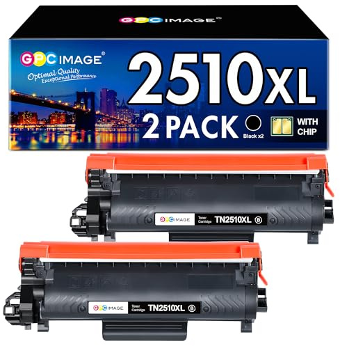 GPC IMAGE TN2510 XL TN-2510XL MFC-L2835DW HL-L2400DW Toner Kompatibel für Brother TN-2510 XL TN2510XL 2510 für HL-L2400DWE MFC-L2800DW DCP-L2620DW MFC-L2860DWE DCP-L2627DW Mit Chip (2er-Pack Schwarz)