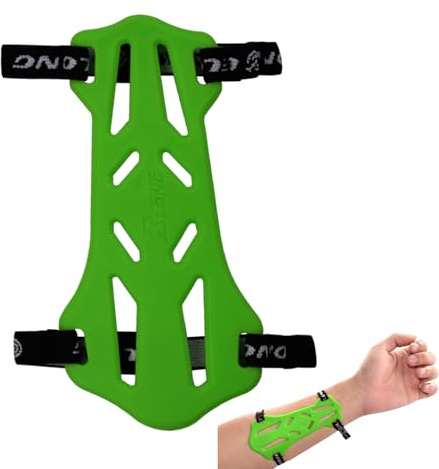 Archery Arm Guards Kids Adult Armguard Forearm Guard Archery Arm Protector with 2 Straps Adjustable Buckles Rubber (Green)