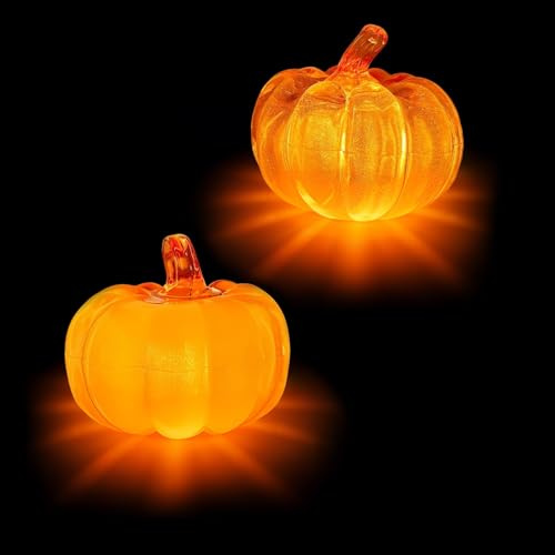 Aniepaa Höstdekoration pumpa dekoration med LED-ljus, höstdekoration halloween dekoration pumpa (gul)