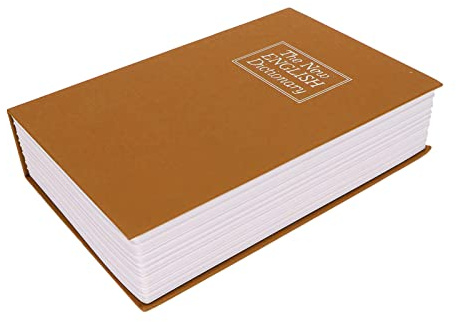 Coffre-fort à livres, petite boîte de dérivation, serrure de rangement, argent, cartes, combinaison dissimulée, durable, robuste, polyvalent, application intérieure et extérieure (Café)