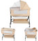 Kedia Lit bébé cododo, Lit Bébé Multifonctio avec Matelas de la Naissance de 1 à 12 Mois, Berceau Bébé avec 4 Roues et Moustiquaire, Réglage de la Hauteur (Beige, A-104 * 52 * 103-115cm)